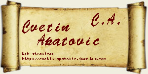 Cvetin Apatović vizit kartica
